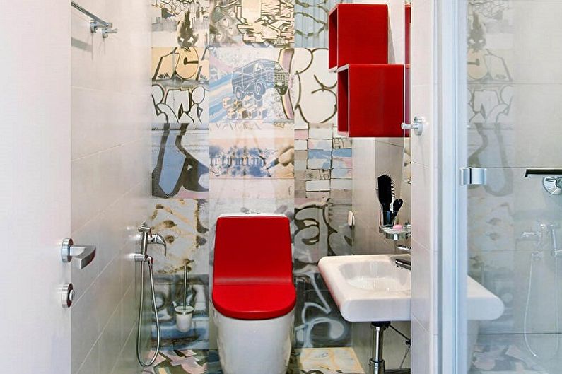 Indretningsdesign af toilettet i Khrushchev - foto