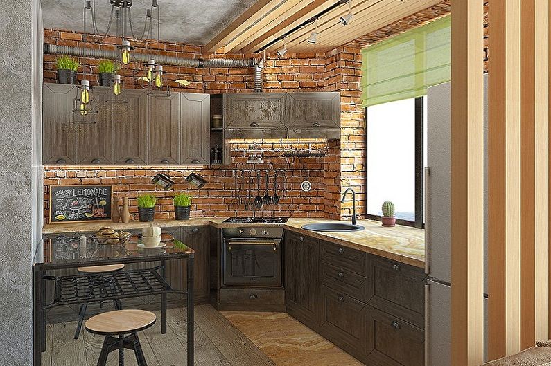 Cozinha de 3 por 3 metros em estilo loft - Design de Interiores