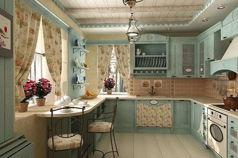 Cucina 3 per 3 metri in stile provenzale - Interior Design