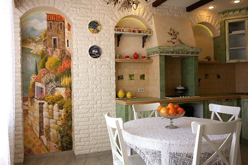 Bucătărie de 3 metri în stil Provence - Design interior