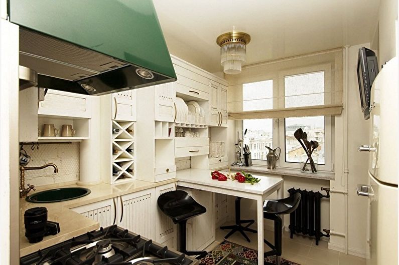 Design de interiores de cozinhas 3 por 3 metros - foto