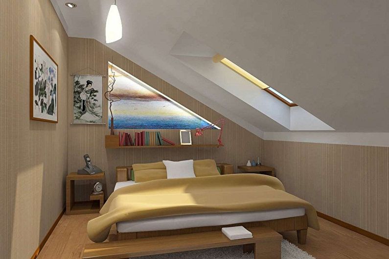 Design de quarto no sótão - Soluções em cores