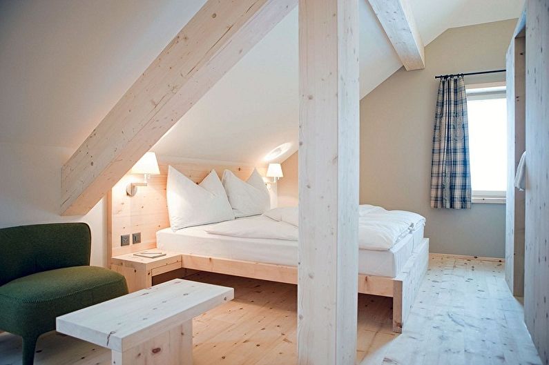 Loft interiør i soveværelse - foto