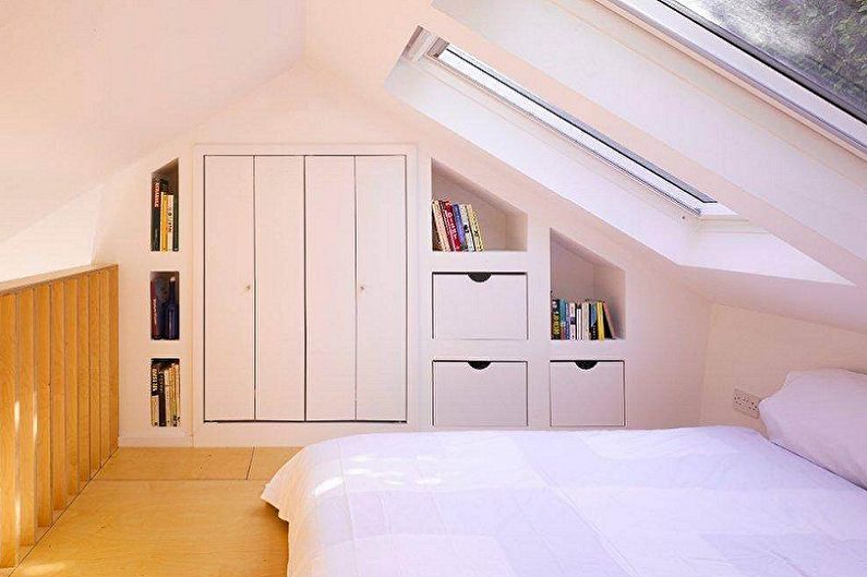 Diseño de interiores de dormitorio ático - foto