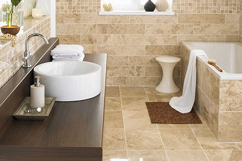 Bathroom design 5 sq.m. - floor finish