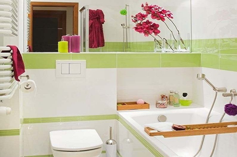 Interior design of a bathroom of 5 sq.m. - Photo