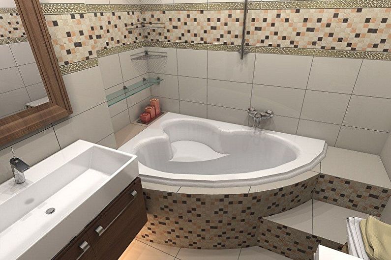 Interior design of a bathroom of 5 sq.m. - Photo