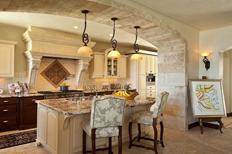 Decorative stone in the interior - Classic style