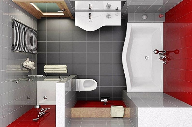 Disenyo ng banyo 6 sq.m. - Layout