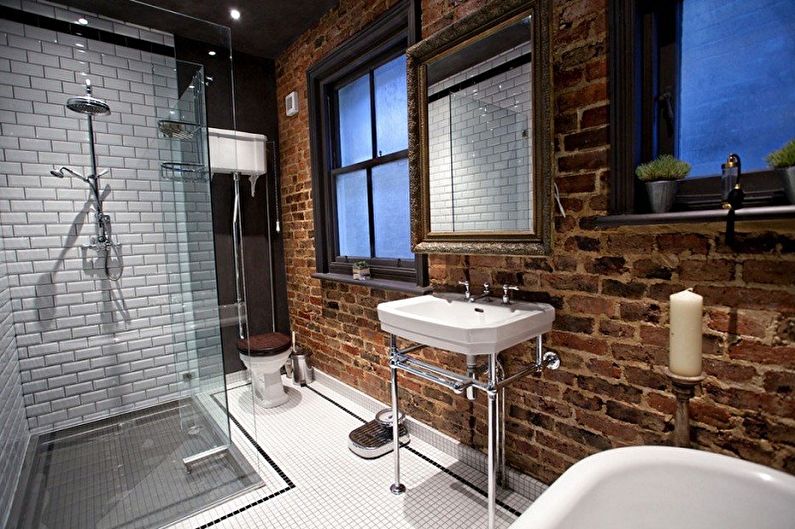 Bathroom 6 sq.m. in the loft style - Interior Design