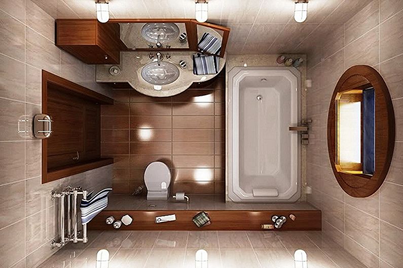 Diseño interior de un baño de 6 m2. - Foto