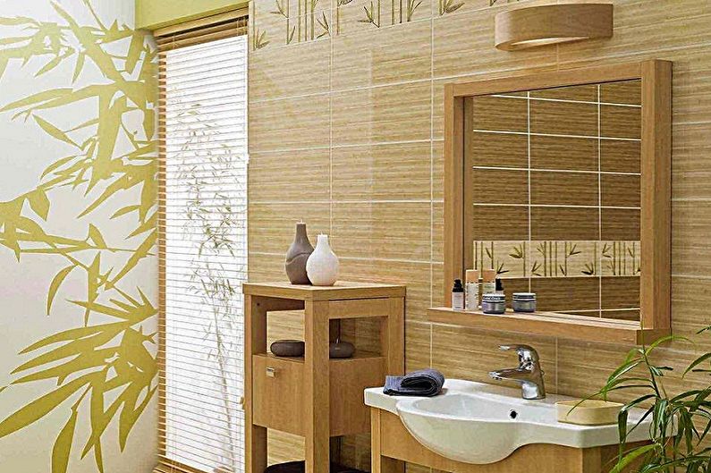 Petite salle de bain de style japonais - Design d'intérieur