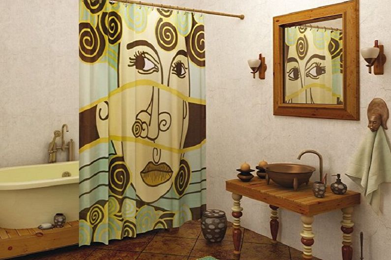 Pequeño baño de estilo retro - Diseño de interiores