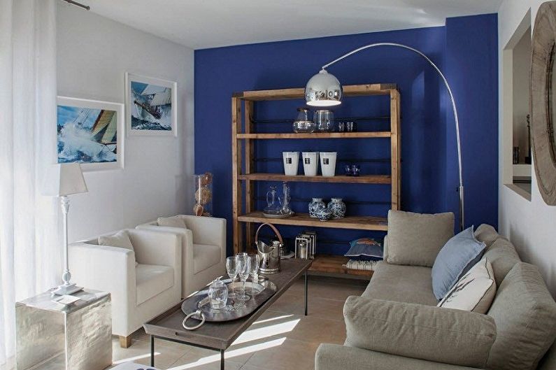 Blauw behang voor de woonkamer - Kleur behang voor de woonkamer