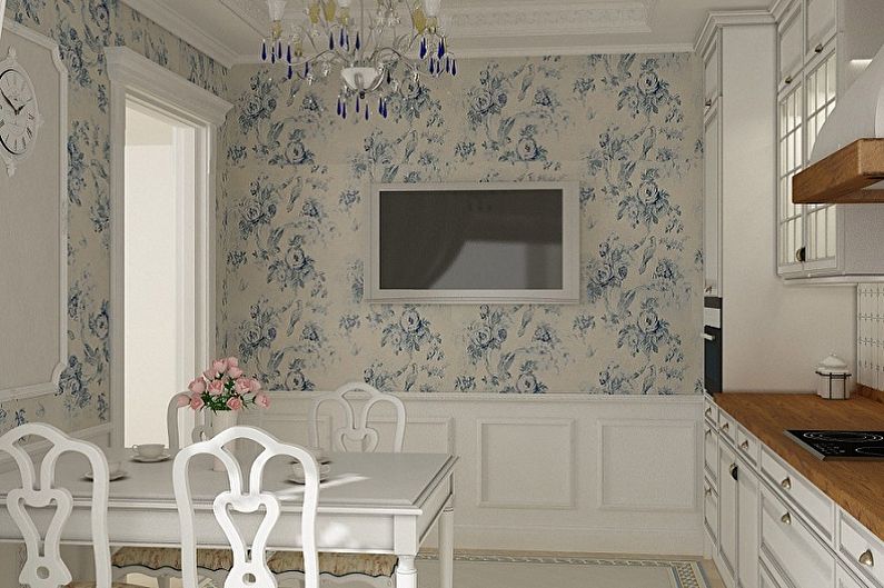 Wallpaper Blue Kitchen - Wallpaper Color per la cucina