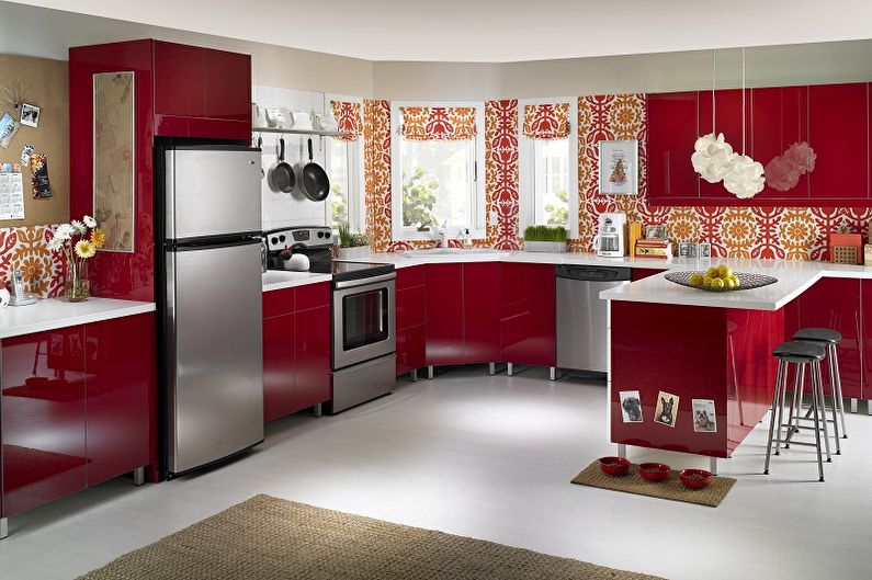 Red wallpaper for the kitchen - Color wallpaper for the kitchen