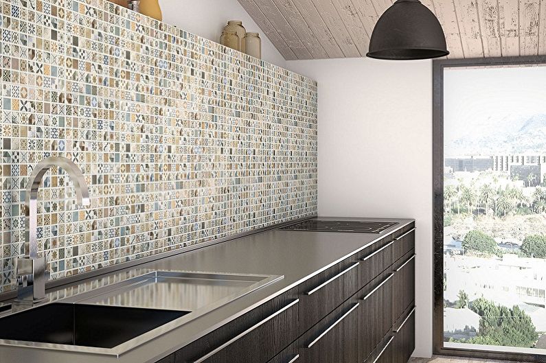 Ideas de diseño de delantal de cocina de mosaico - Cerámica en diseño de delantal