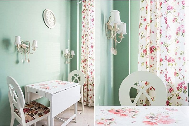 Witte en groene keuken - combinatie met roze