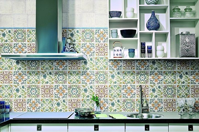 White and Green Kitchen Design - Wall Decoration