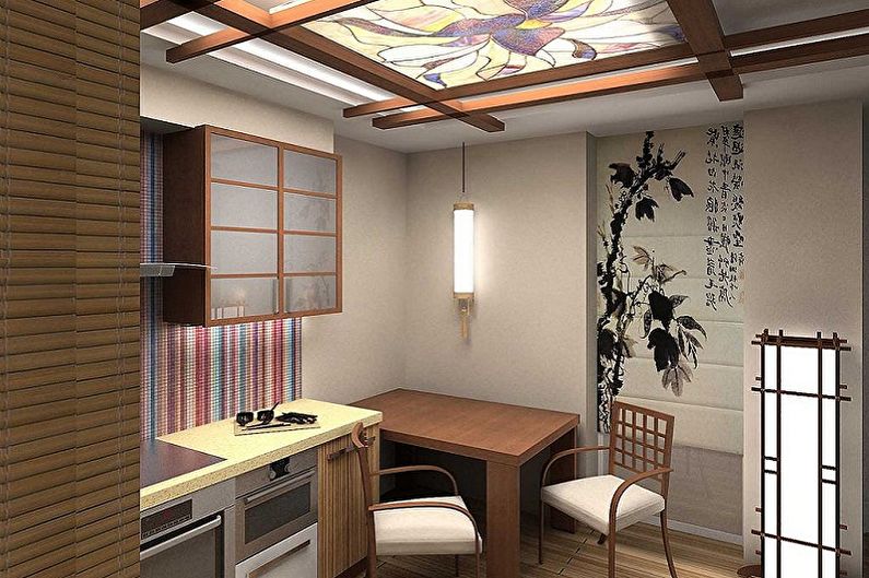 Bucătărie 4 mp în stil japonez - Design interior