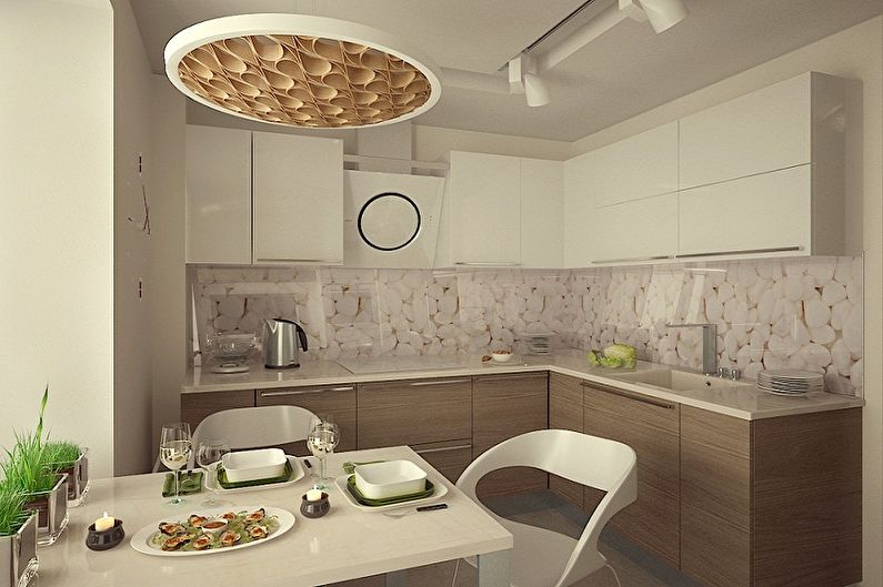 Diseño de interiores de cocina 4 m2. - Foto