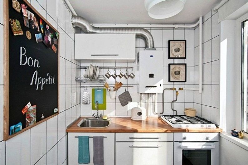 Diseño de interiores de cocina 4 m2. - Foto