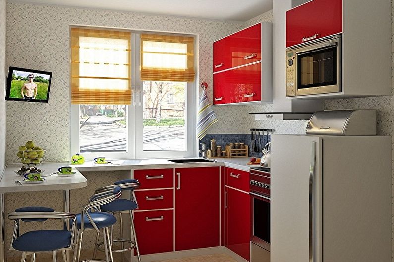 Diseño de interiores de cocina 4 m2. - Foto