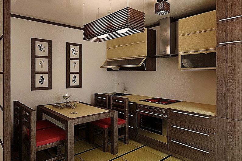 Cozinha japonesa de estilo japonês - design de interiores