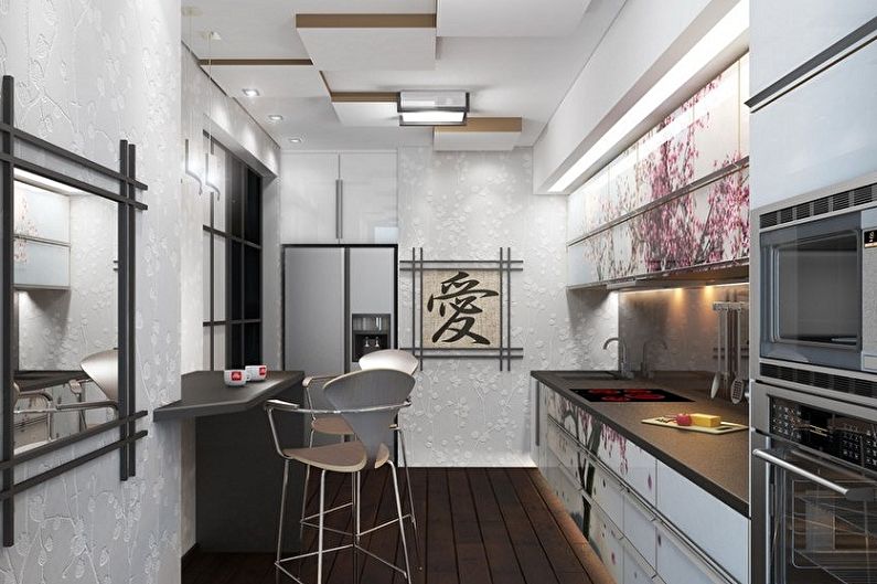 Design de interiores de cozinha em estilo japonês - foto