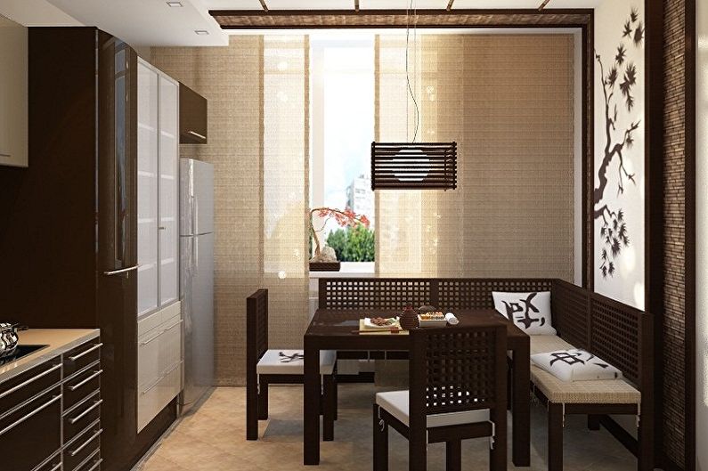 Design de interiores de cozinha em estilo japonês - foto