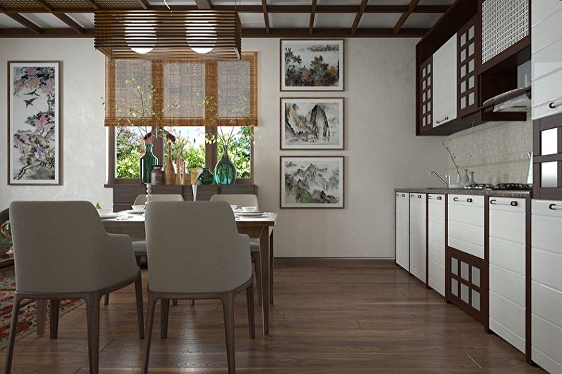 Design de interiores de cozinha em estilo japonês - foto