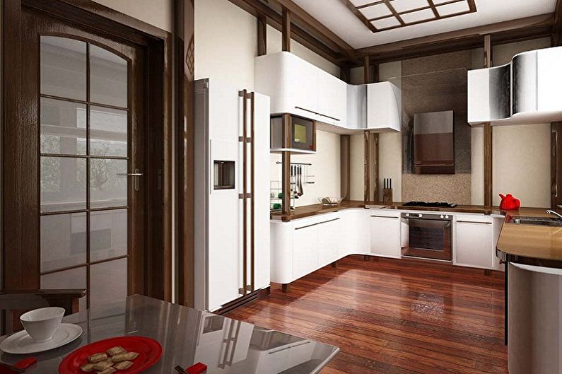 Design de interiores de cozinha em estilo japonês - foto