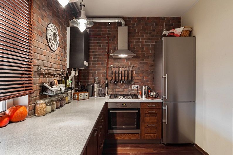 Cozinha pequena em estilo loft - Design de Interiores