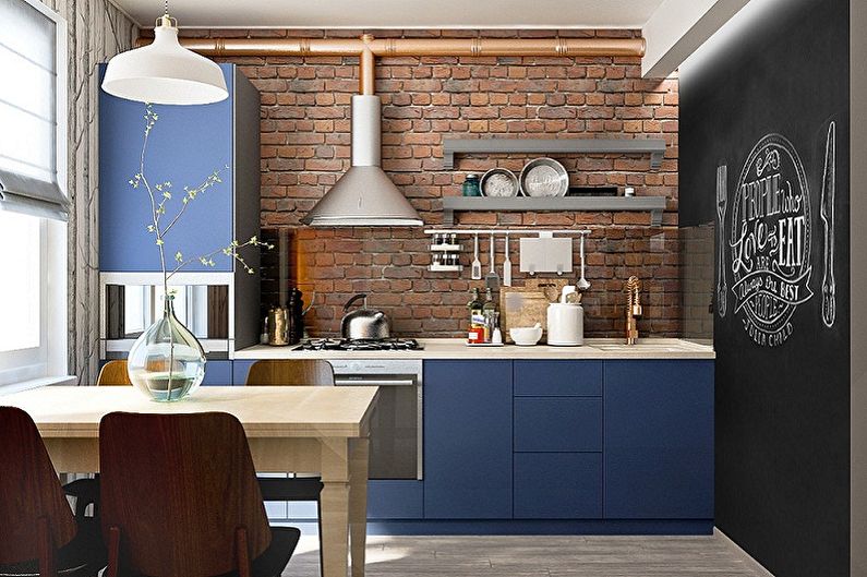 Petite cuisine de style loft - Design d'intérieur