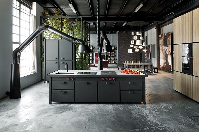 Loft Style Kitchen Design - تشطيب الأرضيات