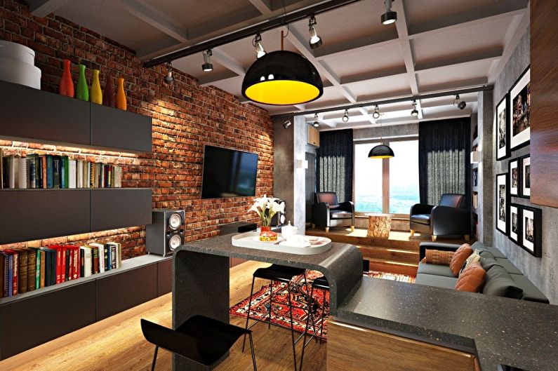 Projekt kuchni w stylu Loft - Wykończenie sufitu