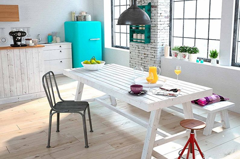 Conception de cuisine de style loft - Meubles