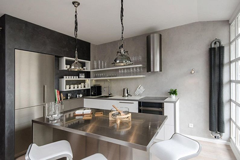 Pequeña cocina tipo loft - Diseño de interiores