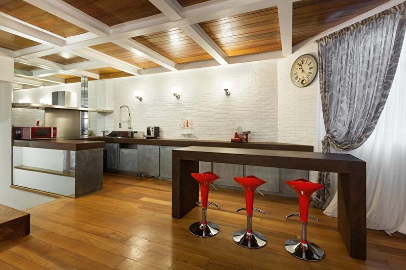 Cocina de diseño de interiores en estilo loft - foto