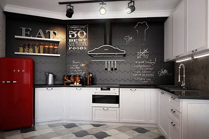 Cuisine design d'intérieur dans le style loft - photo