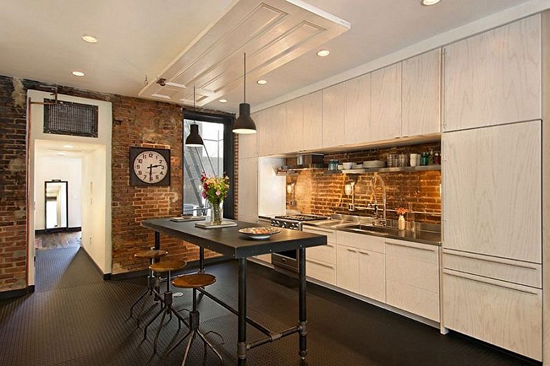 Interior design kitchen in the loft style - photo