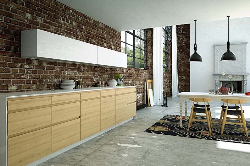 Interior design kitchen in the loft style - photo