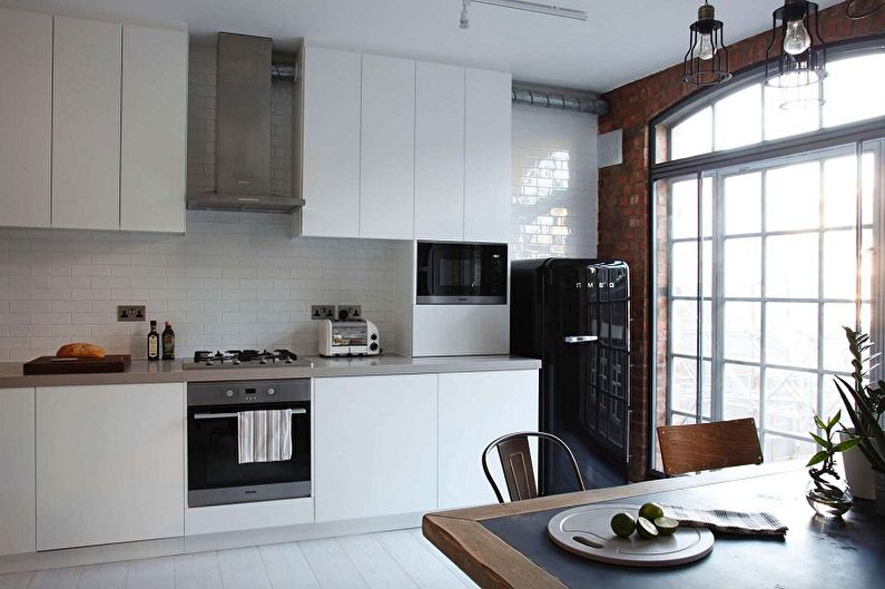 Interior design kitchen in the loft style - photo