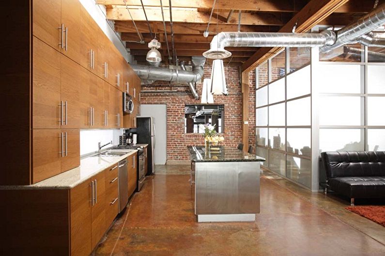 Interior design kitchen in the loft style - photo