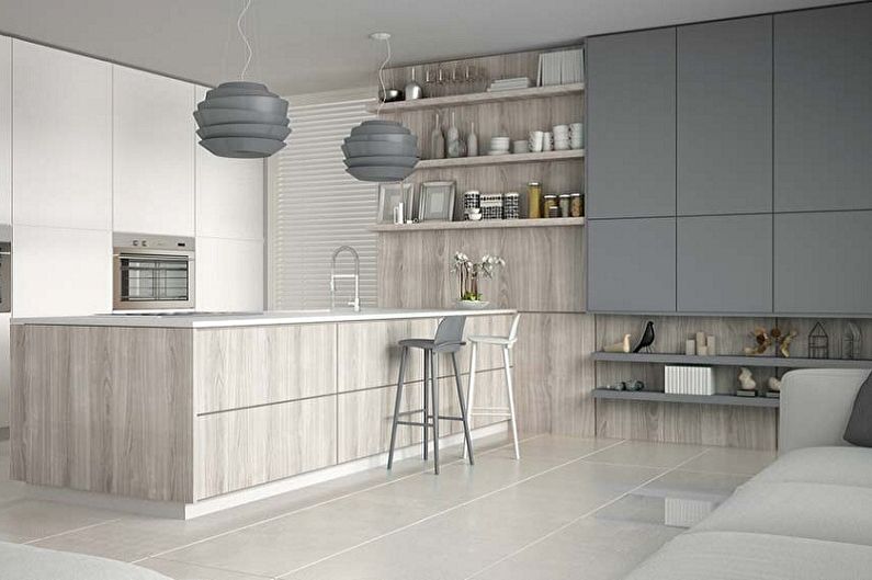 Cocina de diseño de interiores en estilo loft - foto