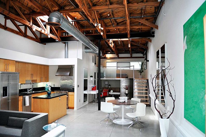 Interior design kitchen in the loft style - photo