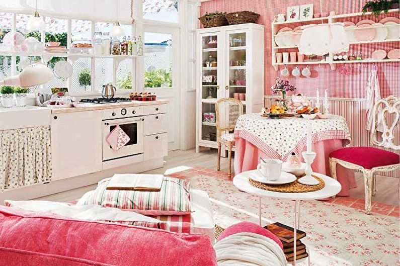 Pink Provence Style Kitchen - Thiết kế nội thất