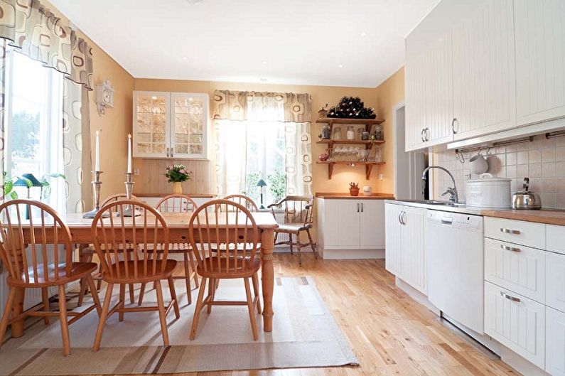 Kitchen interior design in provence style - photo