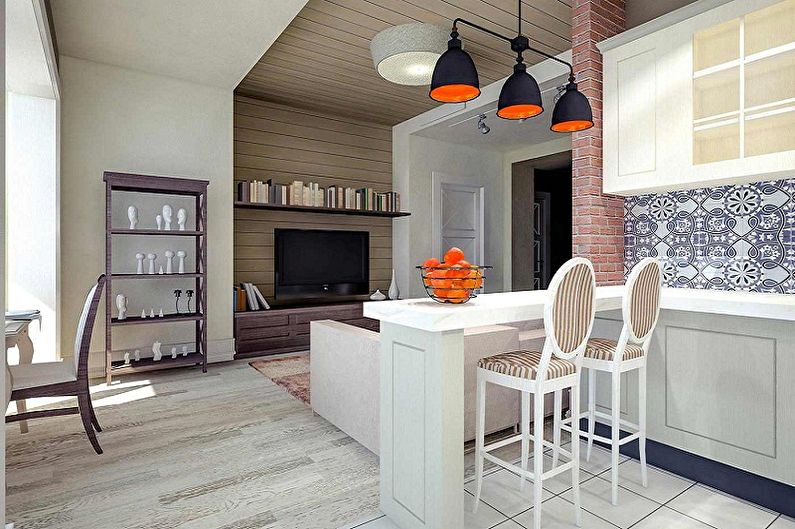 Interior design della cucina in stile provenzale - foto