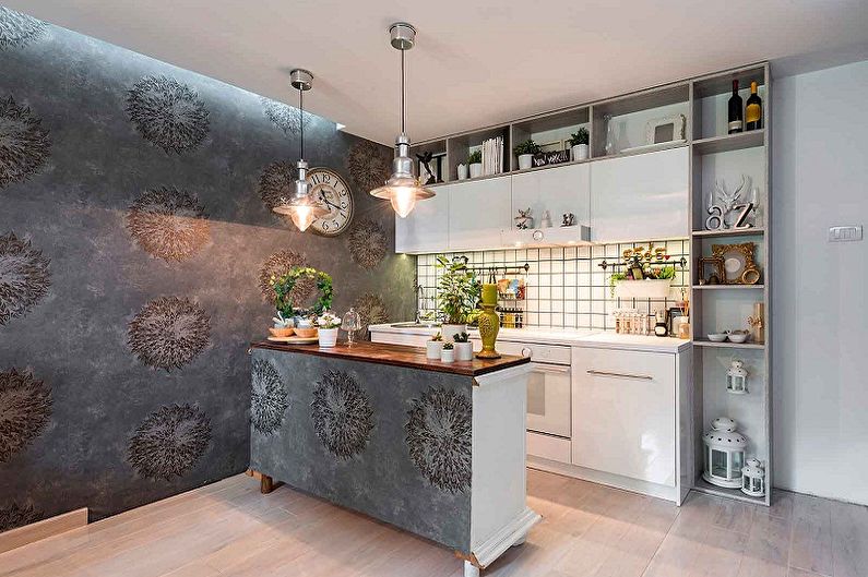 Interior design della cucina in stile provenzale - foto